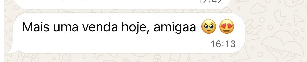 Mensagem de nutricionista: Mais uma venda hoje, amiga