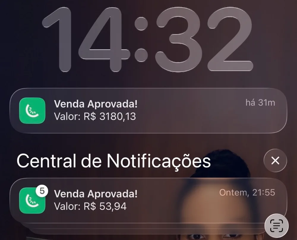 Notificação de venda aprovada no valor líquido de R$3.180,13